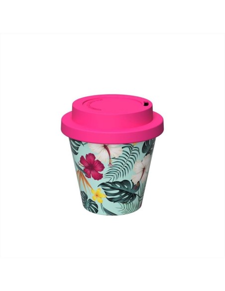 Tazzina da caffè con tappo silicone 90 ml - Tropical vibes