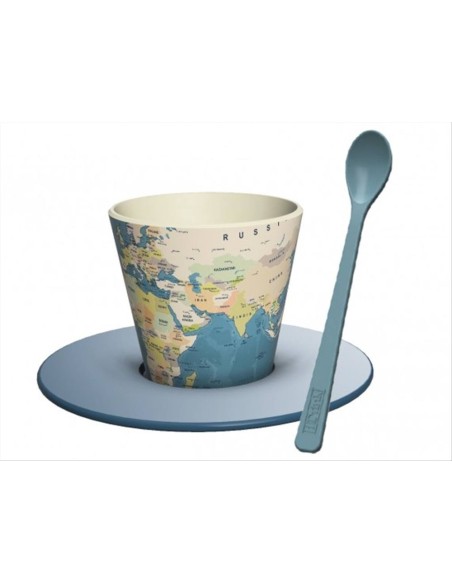 Set Tazzina Espresso Blue Map 90ml con Cucchiaino iTotal