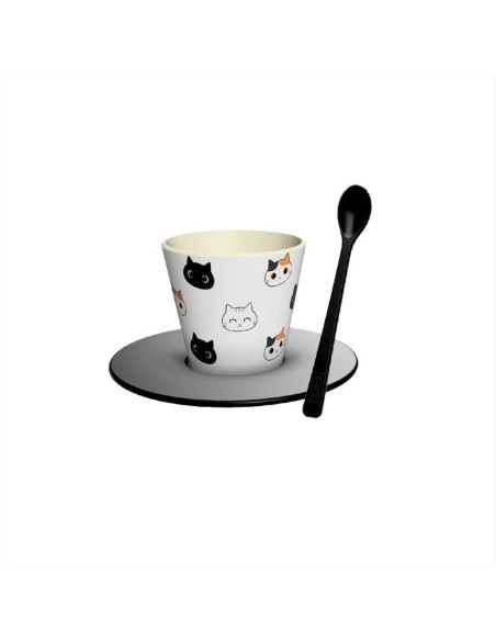 Set Tazzina Espresso 90ml CAT iDRINK con Cucchiaino e Piattino – RPET