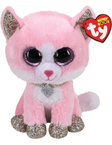 Peluche Ty Beanie Boo’s Fiona 15cm – Gattina Rosa Glitterata con Occhi
