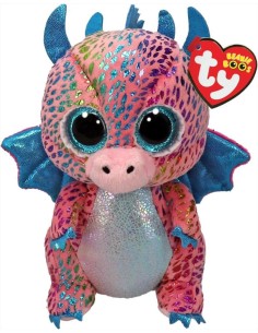 Peluche Ty Beanie Boo’s Flint 15cm – Drago Multicolore con Occhi Scint