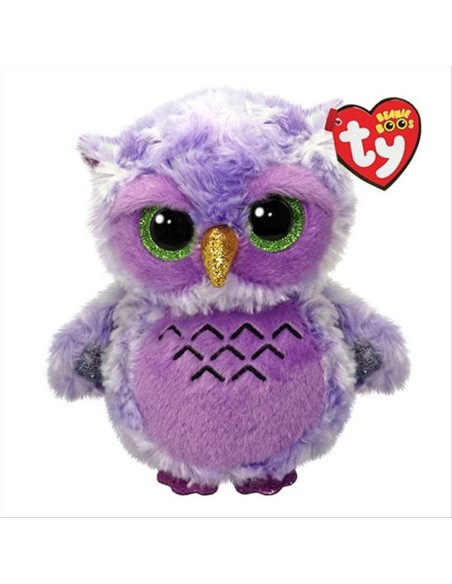 Peluche Ty Beanie Boo’s Owlivia 15cm – Gufo Viola con Occhi Verdi