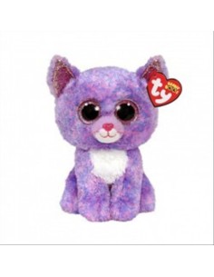 Peluche Ty Beanie Boo’s Cassidy 28cm – Gattina viola con occhi rosa sc