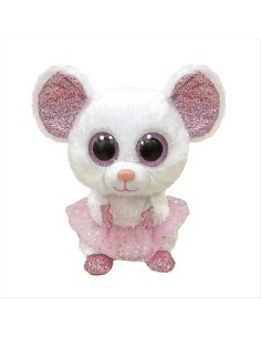 Peluche Ty Beanie Boo’s Nina 28cm – Topolina bianca con occhi glitter 