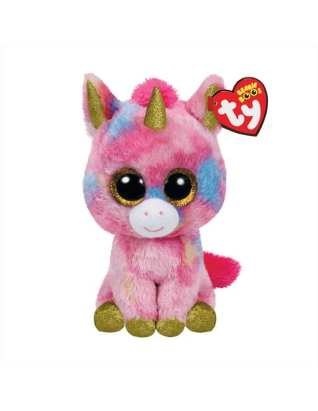 Peluche Ty Beanie Boo’s Fantasia 28cm – Unicorno rosa multicolore con 