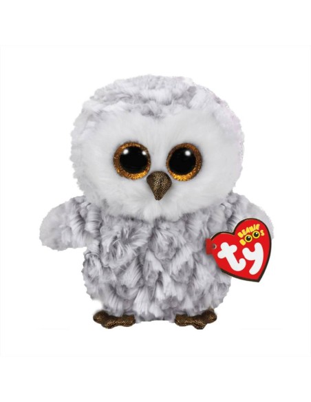 Peluche Ty Beanie Boo’s Owlette 28cm – Gufetto bianco e grigio con occ