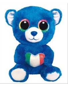 Peluche Ty Beanie Boo’s Romeo Italia 15cm – Orsetto blu con cuore tric
