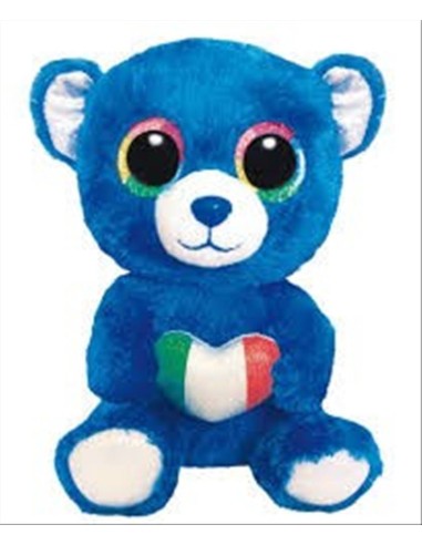 Peluche Ty Beanie Boo’s Romeo Italia 15cm – Orsetto blu con cuore tric