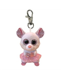 Peluche Ty Beanie Boo's Clips - Nina topolina bianca glitter 8,5cm