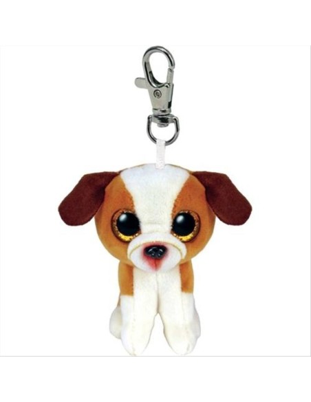 Peluche Ty Beanie Boo's Clips - Hugo cane bianco e marrone 8,5cm