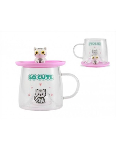 Bicchiere Charmy GATTO BIANCO 🐱✨ – Design Kawaii