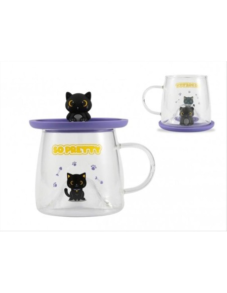 Bicchiere Charmy GATTO NERO 🖤✨ – Design Kawaii | iTotal