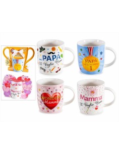 Tazza 300ml con dedica per Mamma Papà - Diamante Rosa