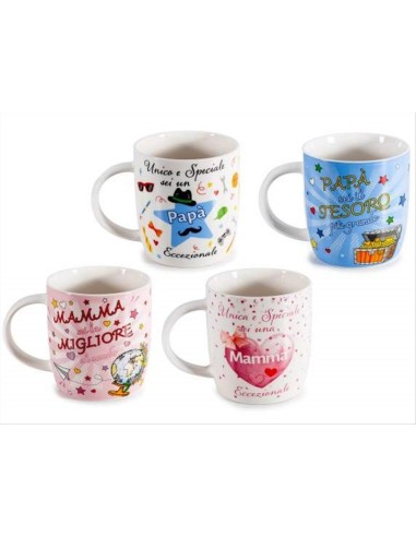 Tazza 300ml con dedica per Mamma Papà - Diamante Rosa