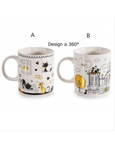 Tazza con Gatti 🐾 - Eleganza Felina Nera e Dorata da 350ml! 2