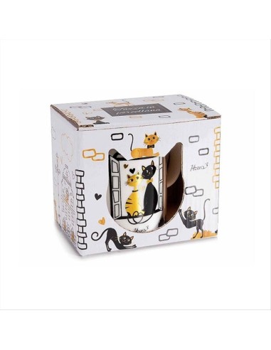 Tazza con Gatti 🐾 - Eleganza Felina Nera e Dorata da 350ml!