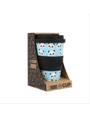 Tazza con Tappo in Silicone 435ml PANDA 🐼 in rPET – Pandastic Style b