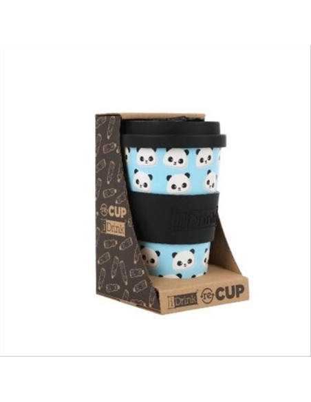 Tazza con Tappo in Silicone 435ml PANDA 🐼 in rPET – Pandastic Style b
