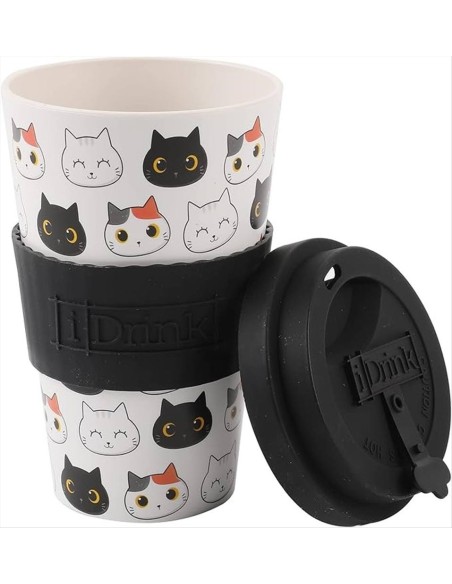 Tazza con Tappo in Silicone 435 ml - Gatti Kawaii!