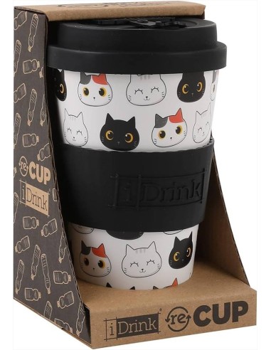 Tazza con Tappo in Silicone 435 ml - Gatti Kawaii!