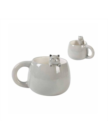 iTOTAL Tazza in ceramica GATTO GRIGIO in 3D