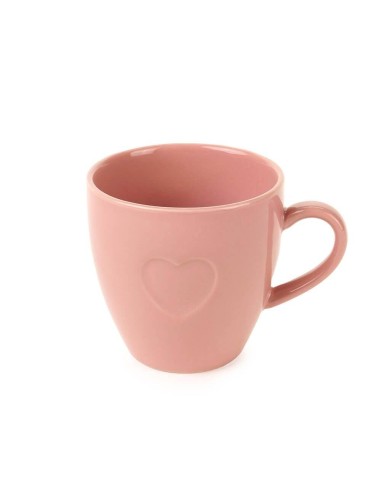 Tazza in Porcellana 💗 350ml con Cuore Rosa Elegante e Romantica per O