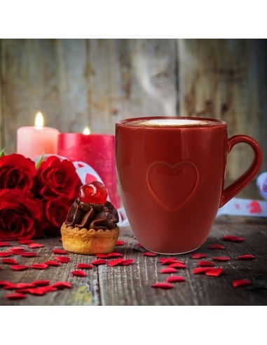 Tazza in Porcellana 350ml Cuore Rosso - Eleganza Shabby Chic per le tu