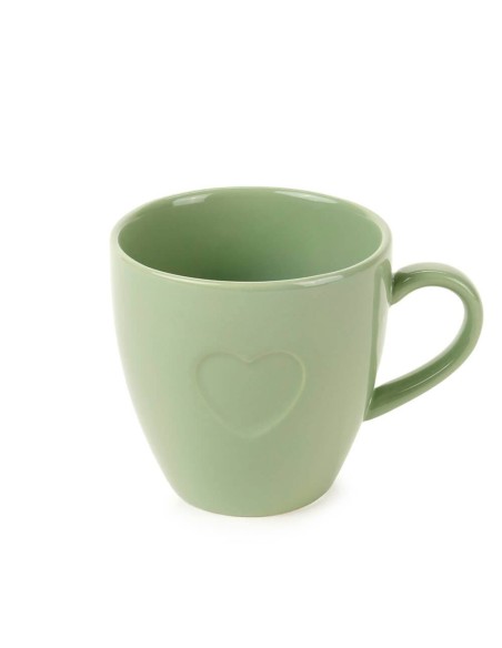 Tazza in Porcellana 💚 350ml con Cuore Verde – Elegante e Perfetta per