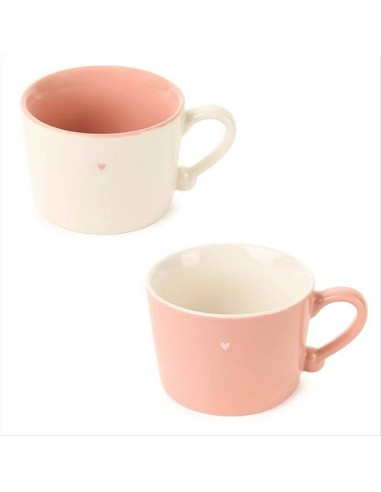 Tazza in Porcellana 350ml Petit Amour con Cuoricino – Bianco Rosa