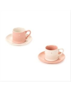 Tazzina con Piattino Petit Amour 💖 con Cuoricino - Rosa Bianco
