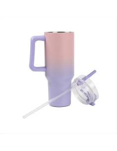 Travel Mug Termica 1,2L Rosa e Lilla 💖 Caldo 10h   Freddo 24h – iDrin 2