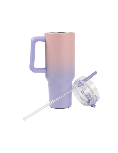 Travel Mug Termica 1,2L Rosa e Lilla 💖 Caldo 10h   Freddo 24h – iDrin