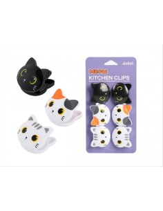 Set Clip Gatti 6pz Gatti Neri, Arancioni e Bianchi per Chiudere Buste 