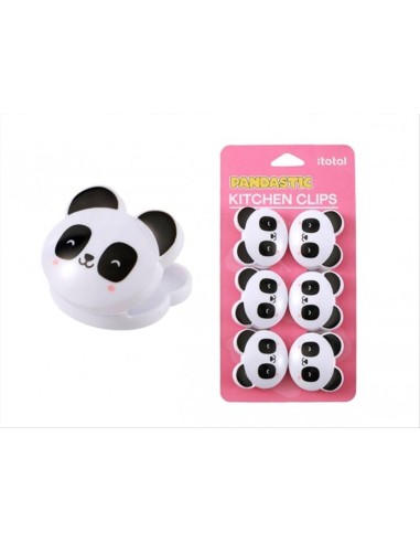 Clip chiudibusta Panda - Set 6 mollette kawaii per alimenti