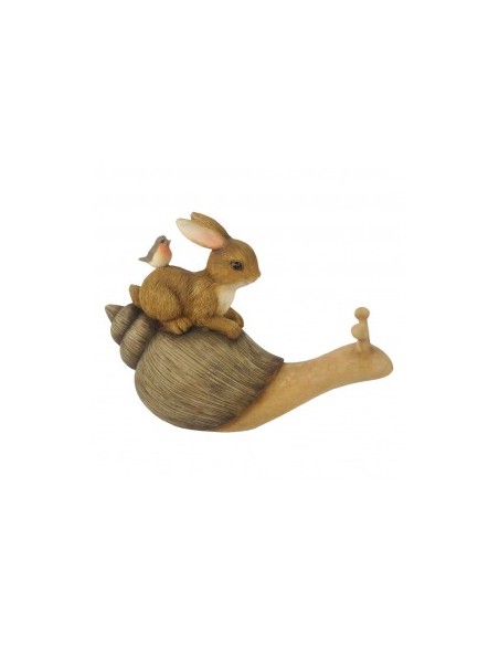 Coniglietto sulla lumaca 15x6x11cm | Diamante Rosa