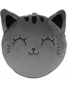 iTOTAL Cuscino da viaggio con mascherina GATTO GRIGIO | Diamante Rosa 2