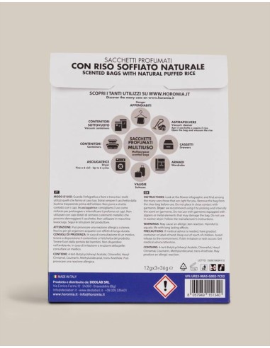 BLUE FIOR DI LOTO Sacchetti profumati 3pz multiuso Horomia