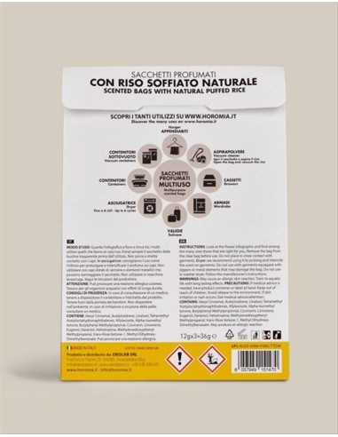 VANIGLIA E MIRRA Sacchetti profumati 3pz multiuso Horomia