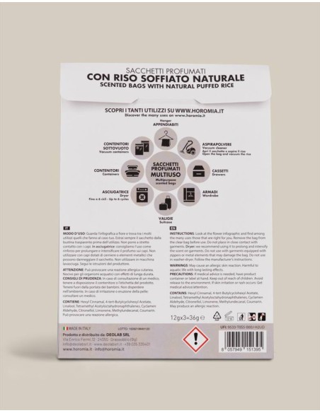 LIBERTY Sacchetti profumati 3pz multiuso Horomia