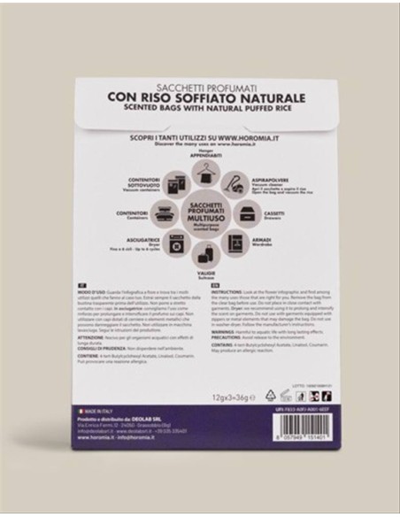 AROMATIC LAVENDER Sacchetti profumati 3pz multiuso Horomia