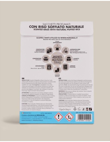 FRESH COTTON  Sacchetti profumati 3pz multiuso Horomia