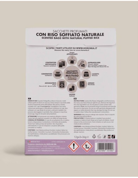 BREZZA DI PRIMAVERA Sacchetti profumati 3pz multiuso