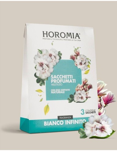 BIANCO INFINITO Sacchetti profumati 3pz multiuso Horomia