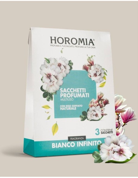 BIANCO INFINITO Sacchetti profumati 3pz multiuso Horomia