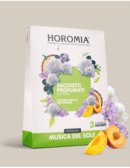 MUSICA DEL SOLE Sacchetti profumati 3pz multiuso Horomia