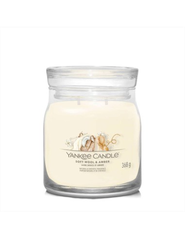 SOFT WOOL E AMBER Giara media 368gr Yankee Candle Signature