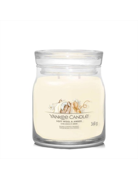 SOFT WOOL E AMBER Giara media 368gr Yankee Candle Signature