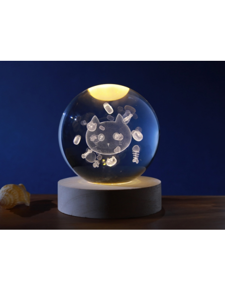 iTOTAL Lampada Sfera GATTO – Globo LED Decorativo in 3 Misure