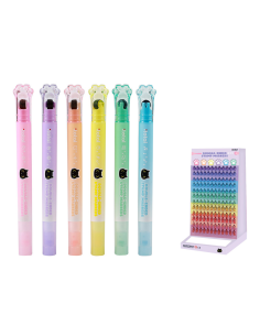 Evidenziatore Zampa Kawaii 2 in 1 ✨ Colori Pastello con Timbro – iTota 2