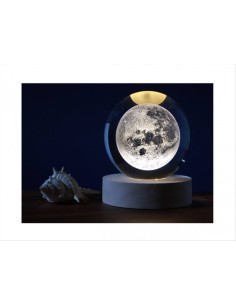 Lampada Sfera LUNA - iTotal - 3 formati con base in legno